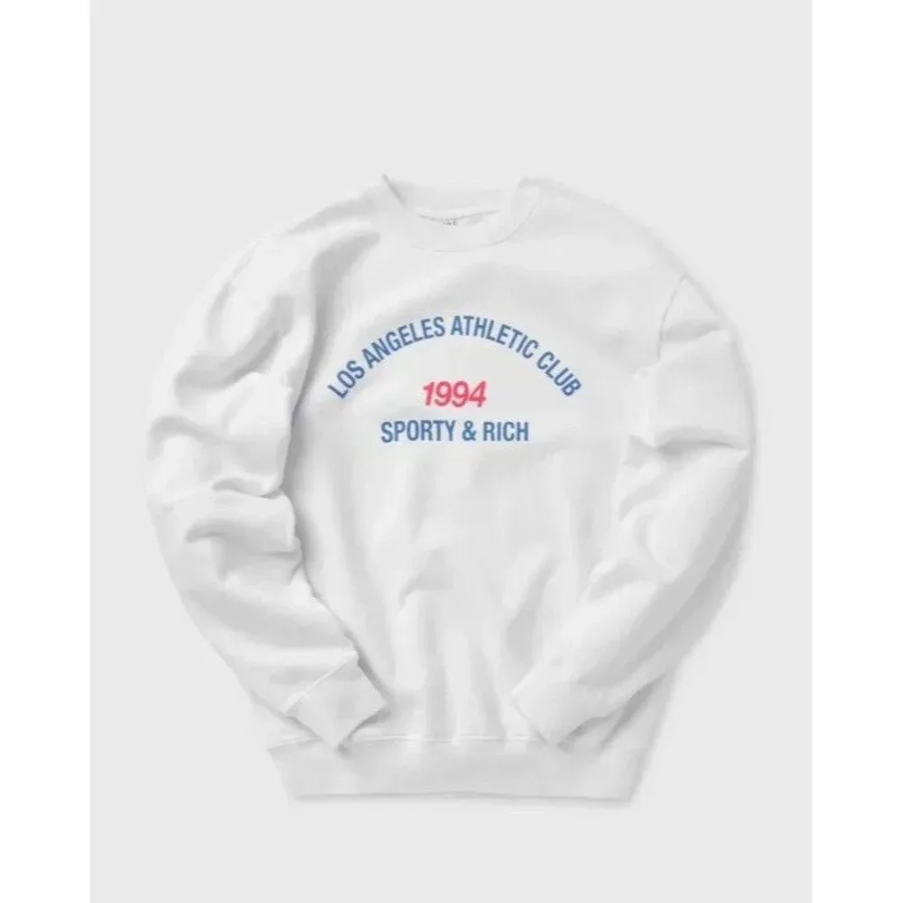 SPORTY & RICH La Athletic Club Crewneck Sweatshirt White Retro - Picture 6 of 8
